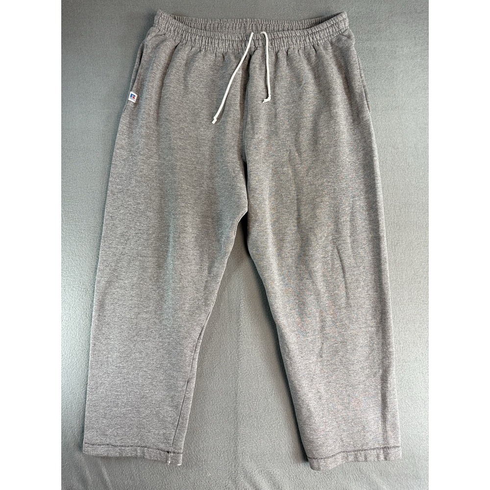 Russell Athletic Sweatpants Mens 2XL Gray Fleece Elastic Drawstring Pockets